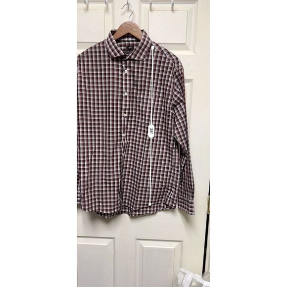 020-002 The Men's Wearhouse Pronto Uomo Men Size 17 34/35 Button Shirt - Picture 3 of 6